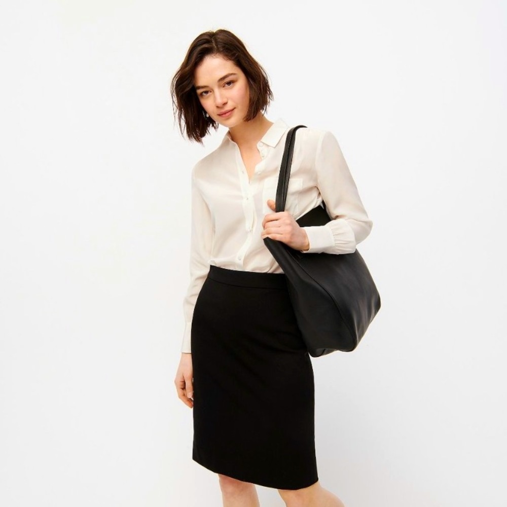 J. Crew Black high waisted pencil skirt